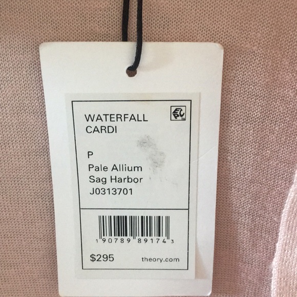 Theory Pink Linen Blend Waterfall Cardigan - Picture 5 of 6